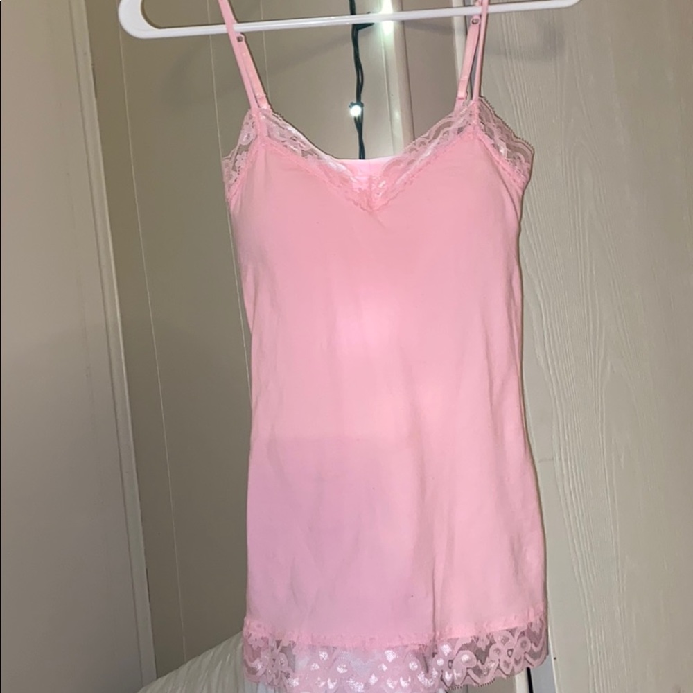 sweet pink lacy tank